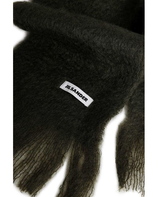 Jil Sander Green Plain Scarf