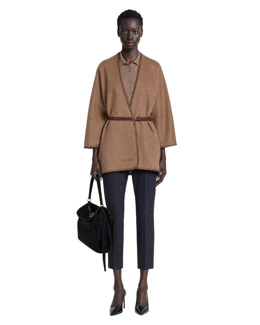 Max Mara Brown Double Wool Broadcloth Cloak