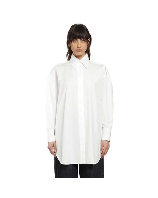 Givenchy White Asymmetric Poplin Shirt