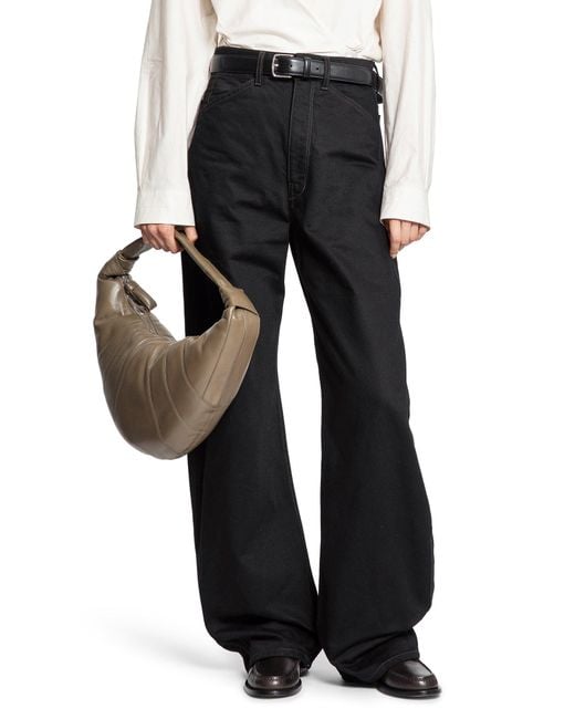 Lemaire Black High-Waisted Curved Pants