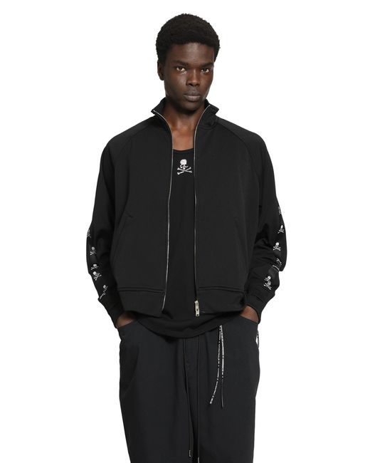 MASTERMIND WORLD Black Zip-Up Track Jacket for men