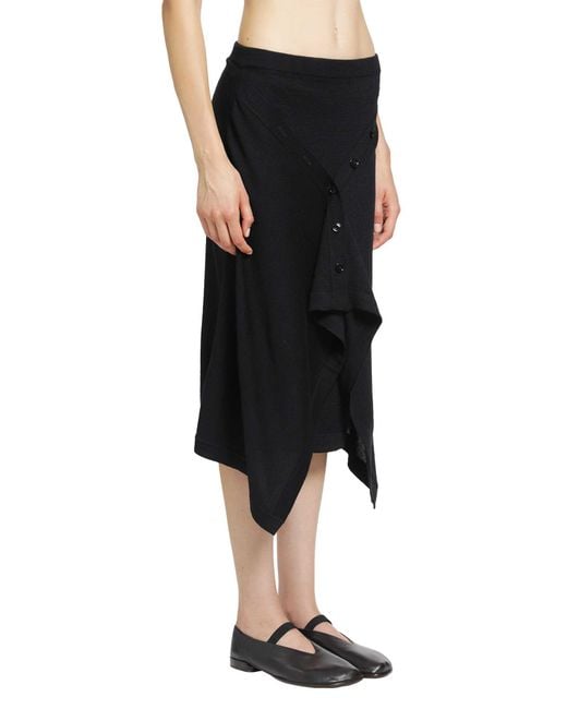 Lemaire Black Buttoned Skirt