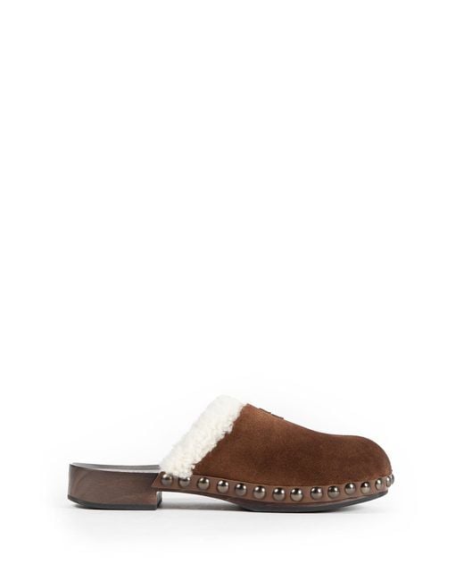 Miu Miu Brown Suede Clogs