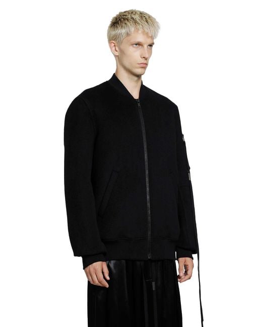 Ann Demeulemeester Black Dries Standard Bomber for men