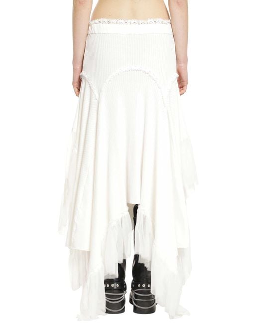 Ann Demeulemeester White Vega Midi Skirt
