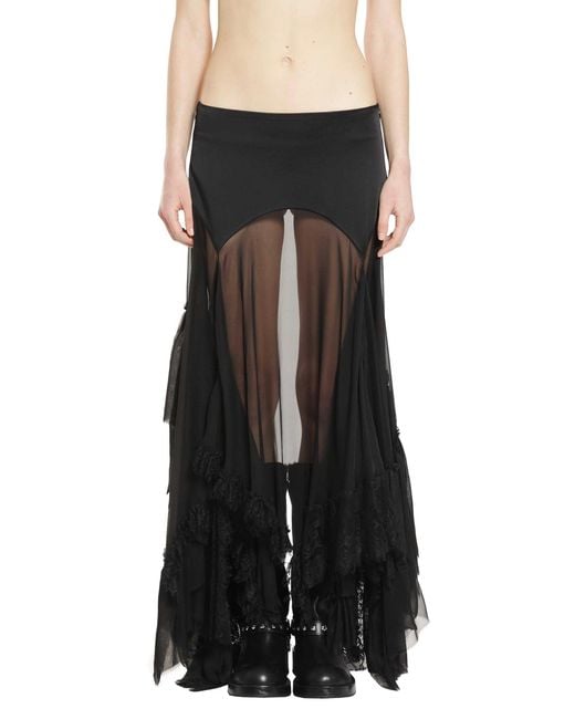 Ann Demeulemeester Black Aina Midi Skirt