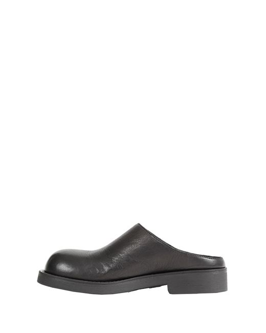 MM6 by Maison Margiela Black Leather Slippers for men