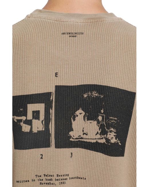 Ann Demeulemeester Natural Emil 'The Velvet Evening' Long Sleeve T-Shirt for men