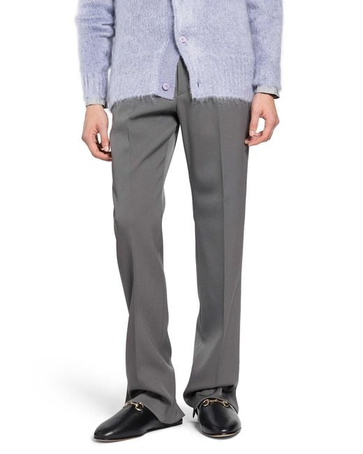 Gucci Gray Wool Tailored Pants for men