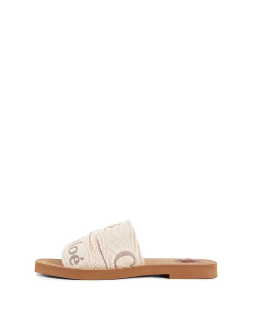 Chloé White Woody Sandals