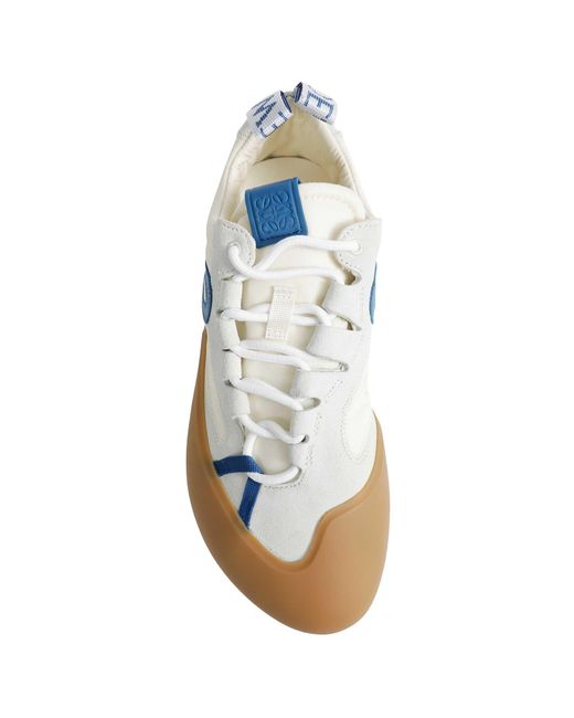 Loewe Blue Grip Nylon And Suede Sneakers