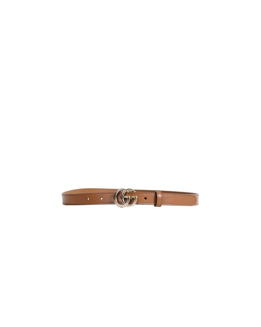Gucci Brown Gg Marmont Thin Belt