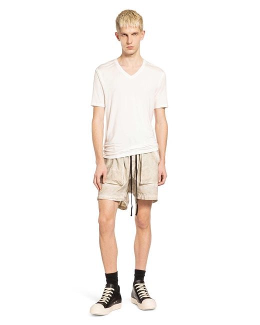Thom Krom White Stretch Modal Silk V-Neck T-Shirt for men