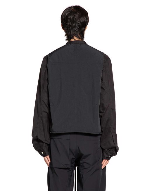 Thom Krom Black Nylon Bomber Vest for men