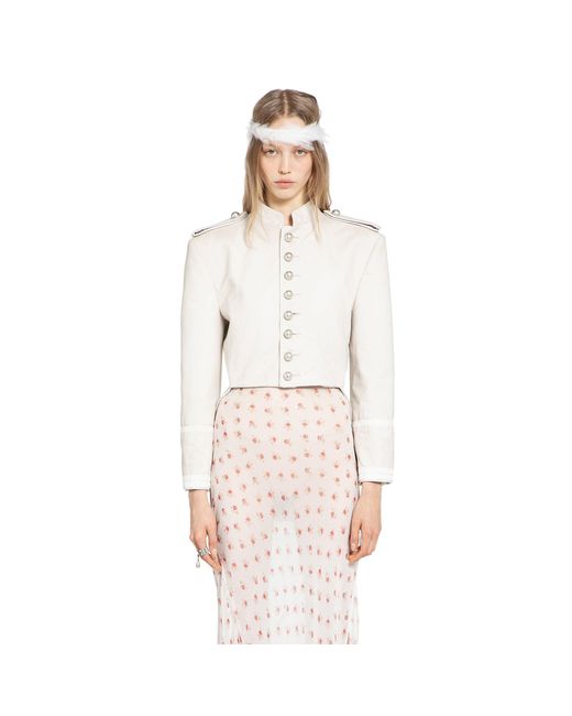 Ann Demeulemeester Natural Harris Marsina Jacket