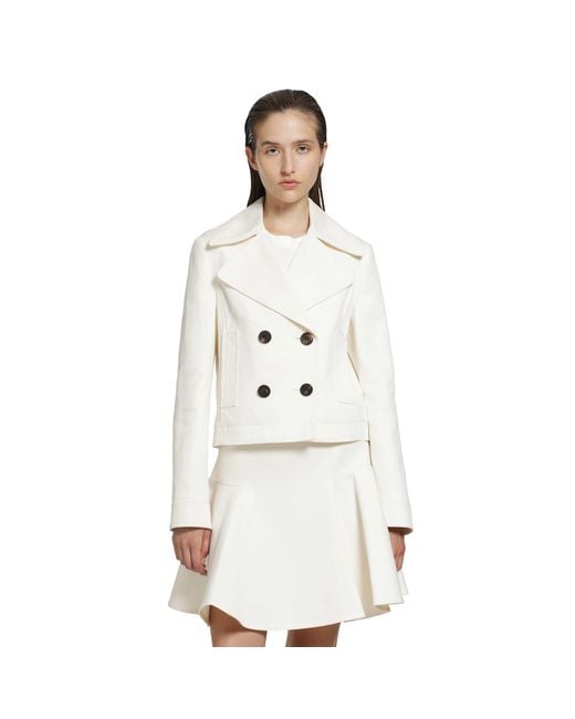 Burberry White Cropped Cotton Jacket