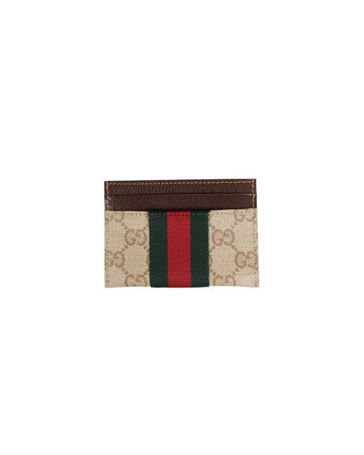 Gucci Brown Coated Gg Canvas Card Holder for men