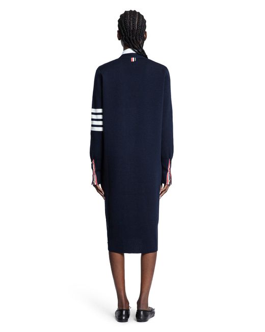 Thom Browne Blue 4-Bar Long Cardigan
