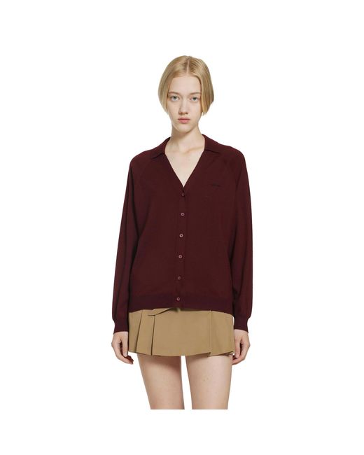 Miu Miu Red Wool Polo Sweater