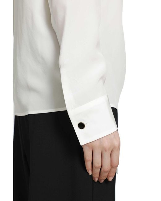 RETORI White Crepe De Chine Scarf Detail Blouse