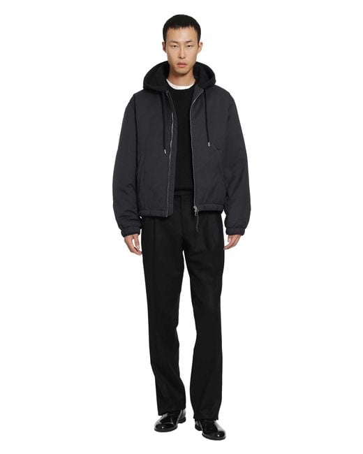 SALON C. LUNDMAN Black Hooded Bomber for men