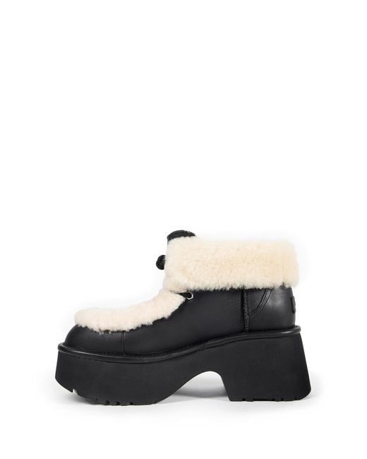Ugg Black Classic Esmee Leather Lace Up Boot