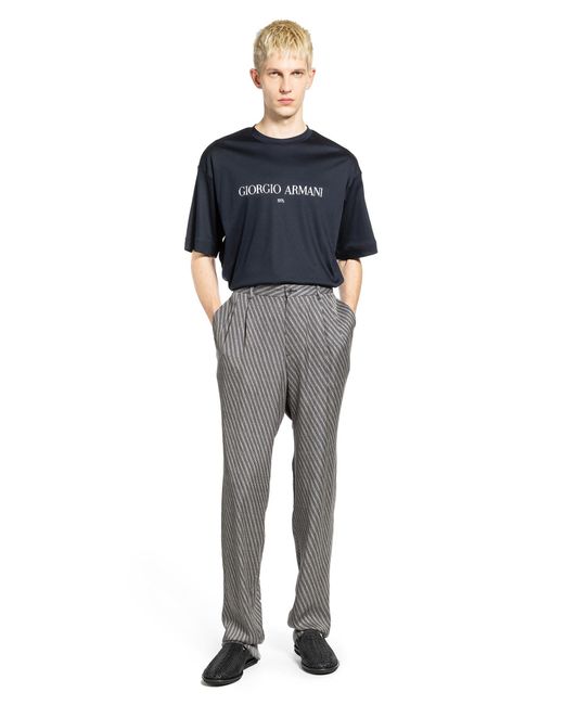 Giorgio Armani Blue Cotton Interlock Jersey T-Shirt for men