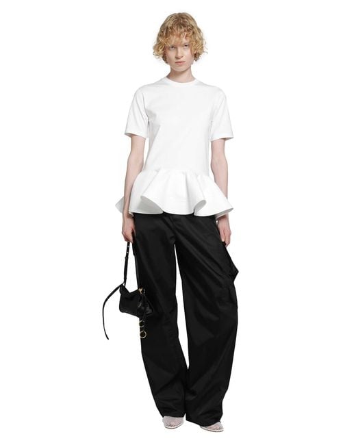 Alaïa White Cotton Jersey Crinoline T-Shirt