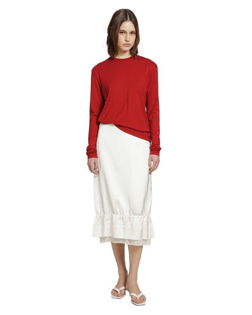 Totême  White Layered Satin Skirt
