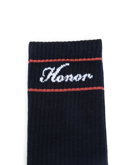 Honor The Gift Black Honor Striped Ribbed Socks for men