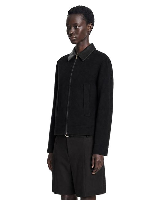 Max Mara Black Double Wool Cashmere And Silk Jacket
