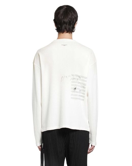 Ann Demeulemeester White Emil 'The Night Whisper' Long Sleeve T-Shirt for men