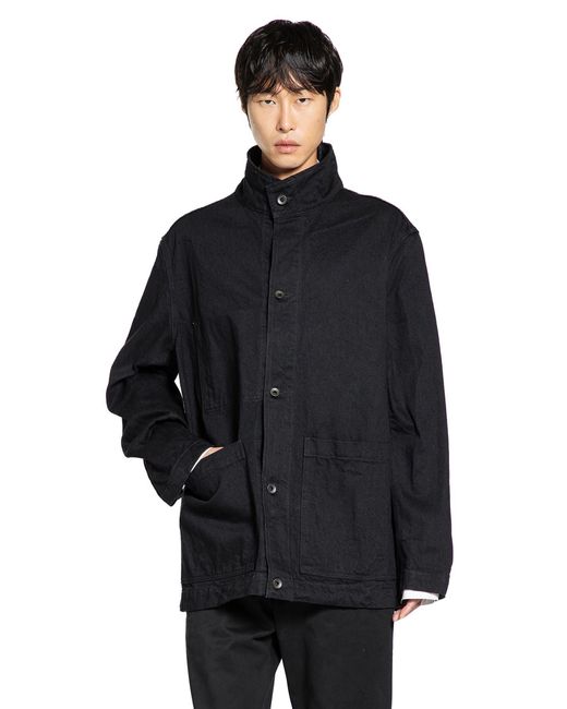 Studio Nicholson Black Giacca Di Jeans Crinckle for men