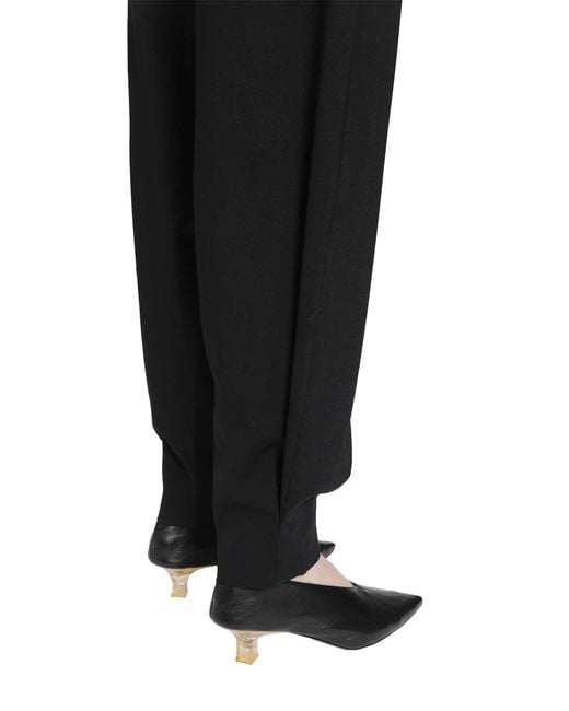 RETORI Black Stretch Wool Barrel Pants