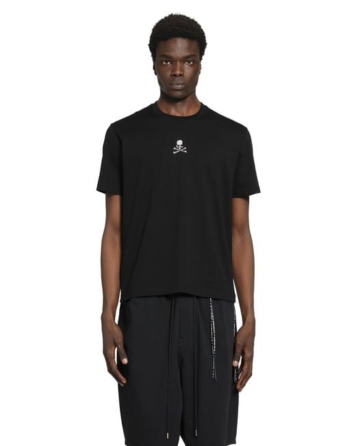 MASTERMIND WORLD Black Rhinestone Cotton T-Shirt for men