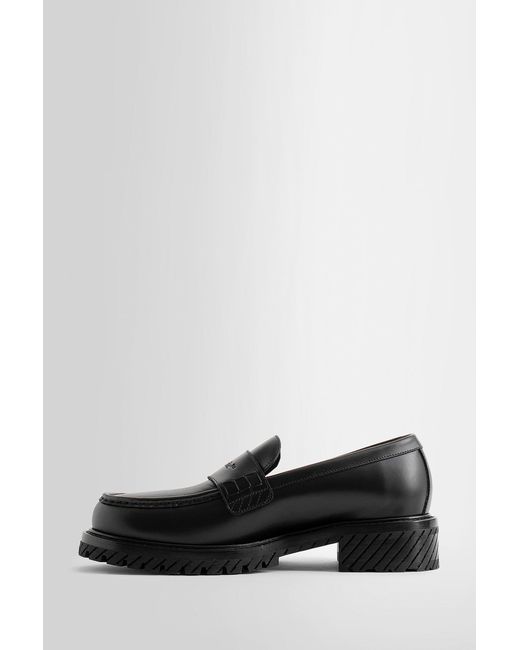 Off-White c/o Virgil Abloh Black Military Platform Leather Loafers for men