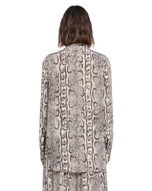 Balenciaga Brown Python Print Silk Shirt