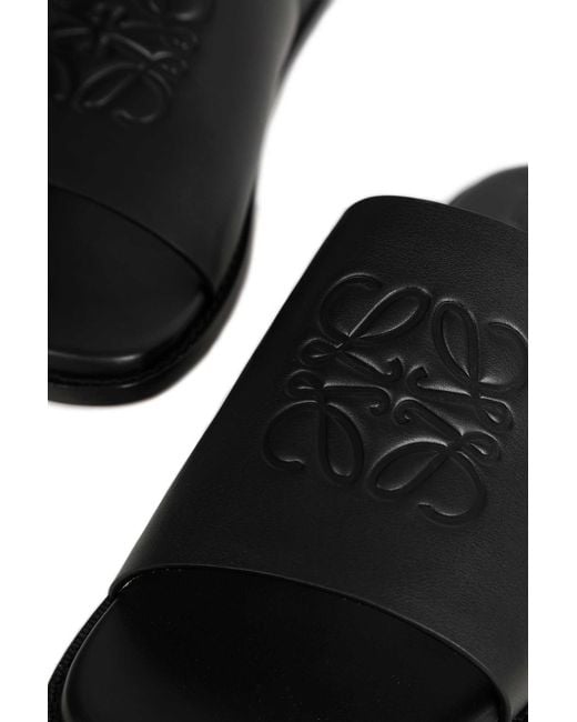 Loewe Black Flex Anagram Slides for men