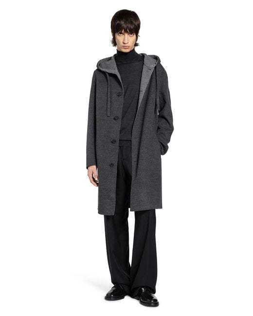 Lardini Black Double Wool Parka for men