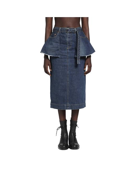 Sacai Blue Denim Skirt