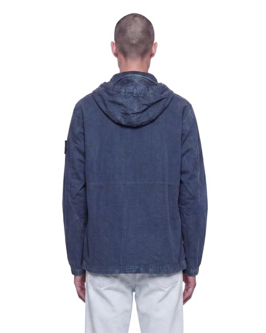 Stone Island Blue 4100005 Hooded Anorak for men