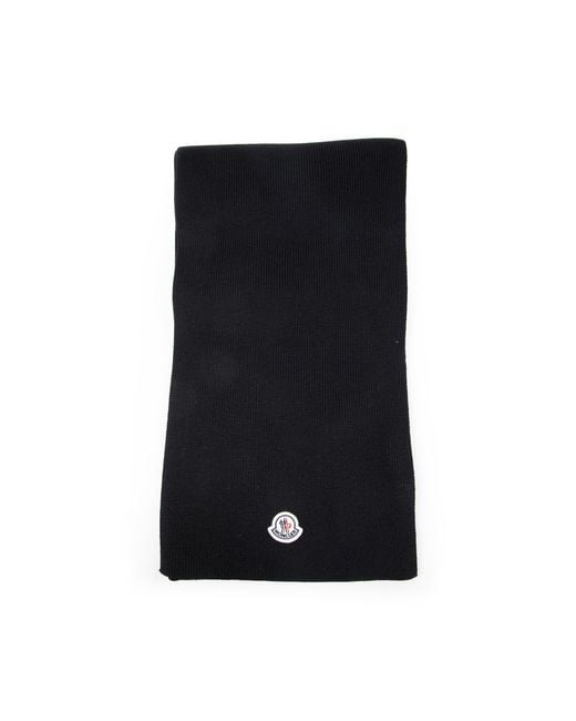 Moncler Black Wool Scarf for men
