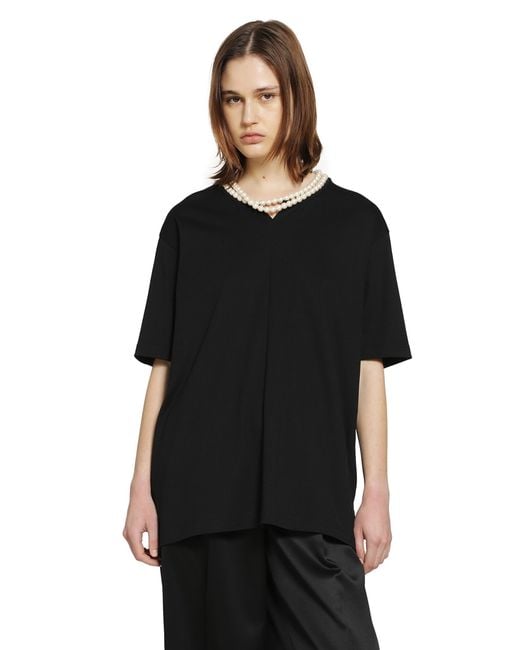 Junya Watanabe Black Cotton Jersey T-Shirt With Split