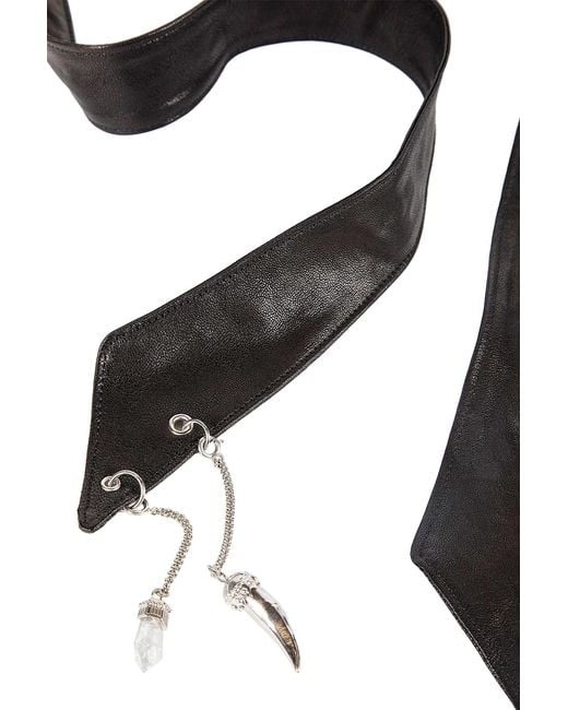 Ann Demeulemeester Black Resi Tie With Charms for men