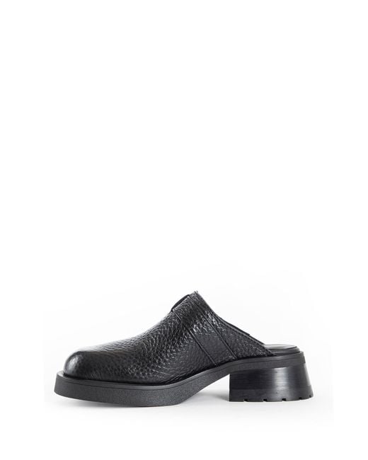 Miista Black Aroa Leather Mules