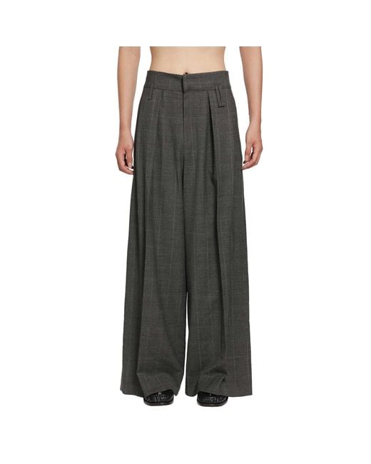 Simone Rocha Gray Peeling Waist Wide Leg Trousers for men