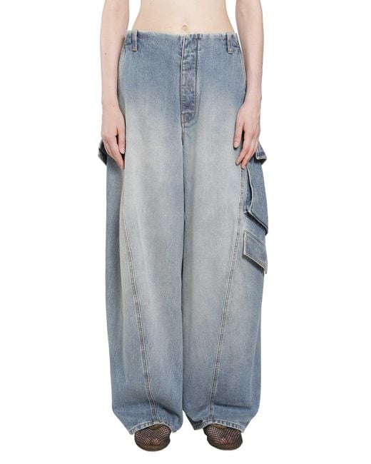 Alaïa Gray Denim Cargo Pants