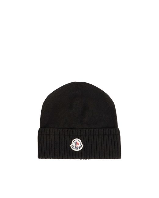 Moncler Black Wool Cashmere Beanie for men