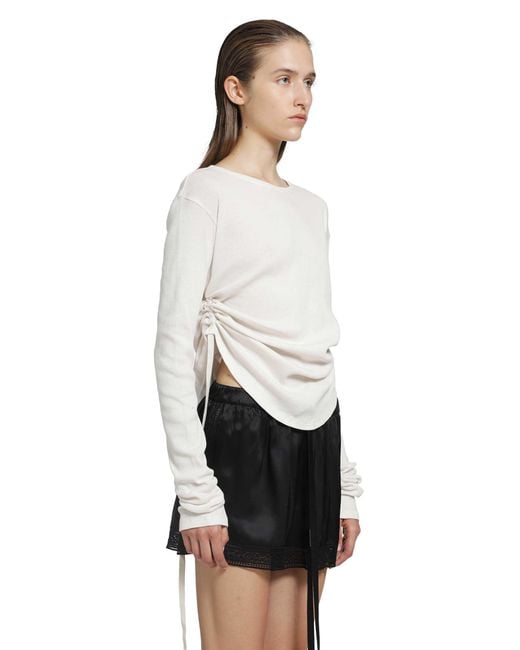 Ann Demeulemeester White Dot Wrinkled Long Sleve Top