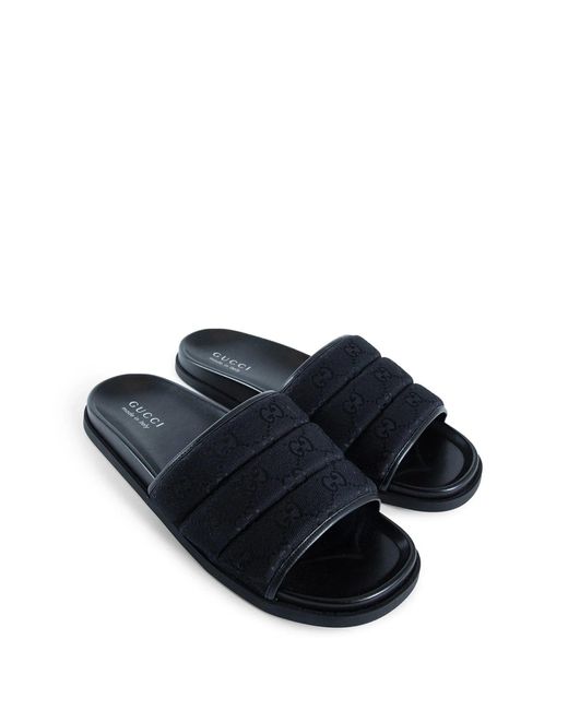 Gucci Blue Padded gg Canvas Slides for men
